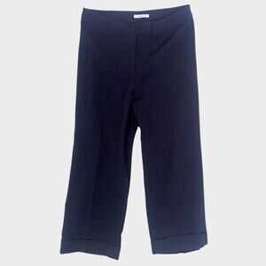 Emma James Stretch Size 6 Black Cuffed Dress Capri Pants Trousers